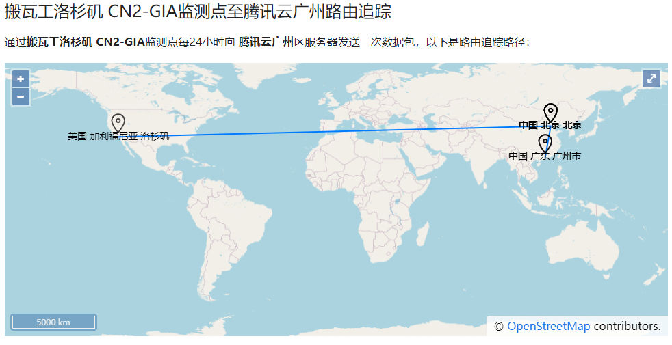 搬瓦工到腾讯云广州区域路由追踪可视化