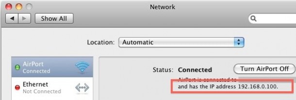 how to find ip address on mac